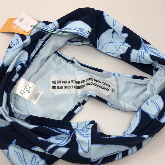 Kona Sol Bikini Bottoms Women's Size Large Floral Print High Waist Full Coverage - Picture 3 of 11